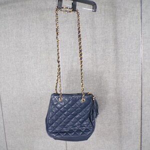 First Edition Leather Dual Chain Strap Shoulder Bag